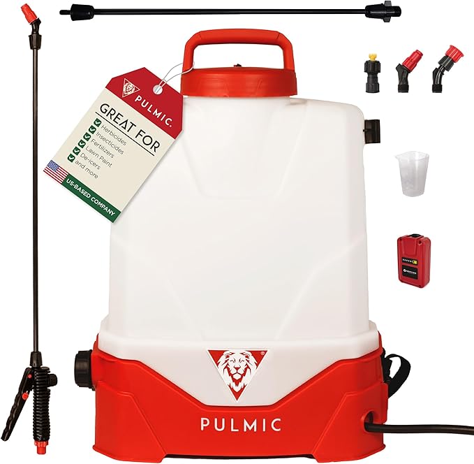 PULMIC Electric Sprayer Pegasus 35 - 9.25-Gallon Cart Sprayer. 3 Application Speeds. 18V Removable Lithium Battery. Up to 7 Hours of Autonomy