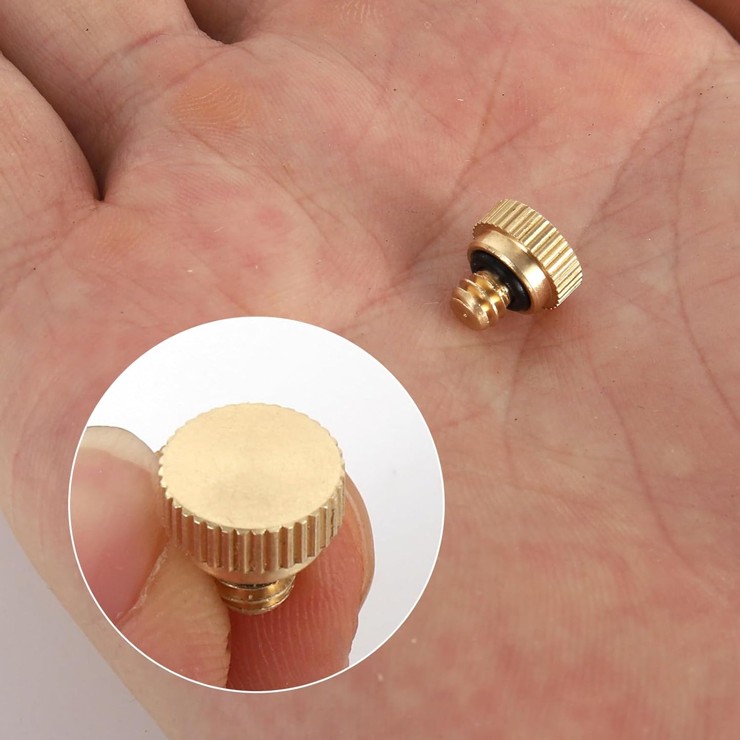 Brass Misting Nozzle Plug 12pc Heavy Duty 10/24 Screw Thread Misting Nozzle Plug for Raised Garden Bed Backyard Outdoor Cooling System