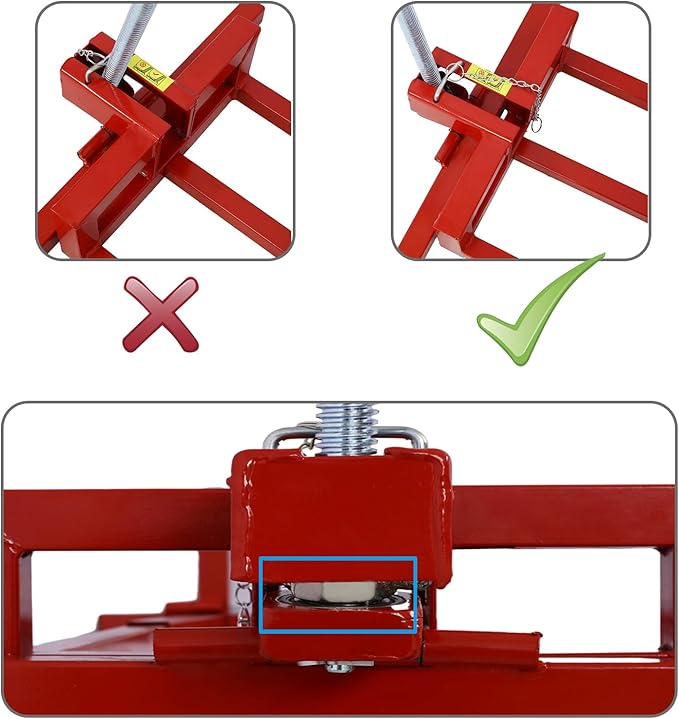 Lawn Mower Lift for Riding Tractors, 800 Lbs Capacity Lawn Tractor Lifter, Ride-on Mower, Cleaning Aid, Universal, Lawn Tractor Lift, Lawn Tractor + 45° Tilt Adjustable (Red)