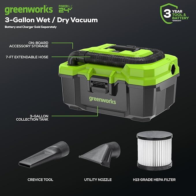 Greenworks 48V (2x24V) Lawn Mower Combo - 21" self propelled Lawn Mower, 12" String Trimmer, 320 CFM Blower, Wet/Dry Shop Vacuum – Ideal for Home Yard Work & Indoor Cleaning