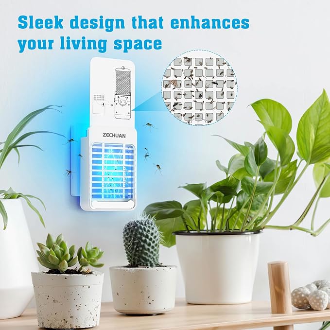 Electric Bug Zapper Indoor, 2-in-1 Fly Traps Indoors and Mosquito Trap, Electric Mosquitoes Killer with Light for Home, Office, Kitchen, Bedroom, Baby Room (2 Device + 10 Glue Cards)