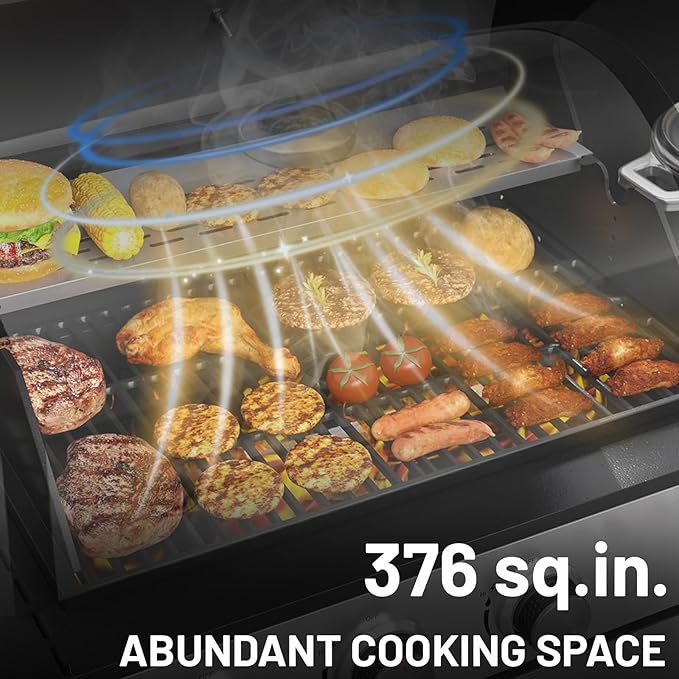 3-Burner Propane Gas BBQ Grill with Side Burner, 40,500 BTU Stainless Steel Gas Grill for Outdoor, Camping, Barbecue Grilling Backyard Cooking (3+1 bumer no cover)