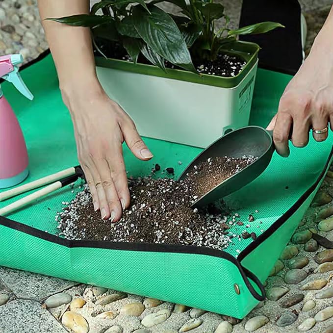 Potting Mat for Indoor Plant Transplanting, 29.5" X29.5" Waterproof Repotting Mat, Foldable Soil Change Mat Gardening Planting Mat - Gifts for Plant Lovers