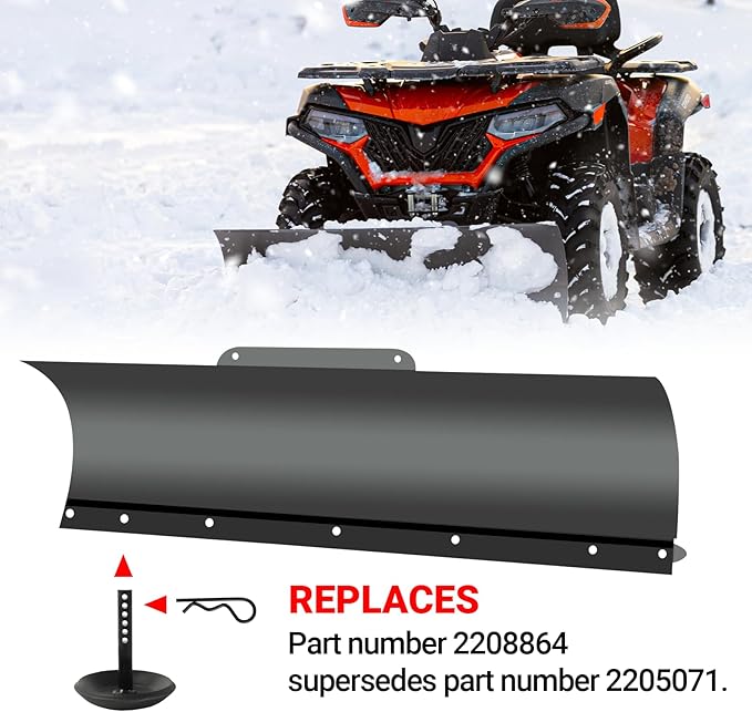 AR-PRO Replacement Snow Plow Skid Shoes for Compatible with ATV/UTV Polaris K-Plow 2205071 and 2208864 - Hardened Steel Snow Plow Non-Slip Base with Quick-Release Cotter Pins (2-Pack, Black)