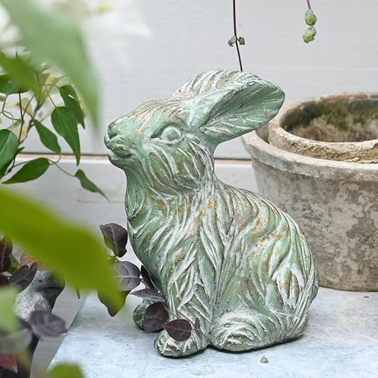 All Chic Bunny Decor Garden Statue Cement Rabbit Statue for Home Garden Indoor Outdoor Statues for Yard,Front Yard Decor,Easter Rabbit Figurines