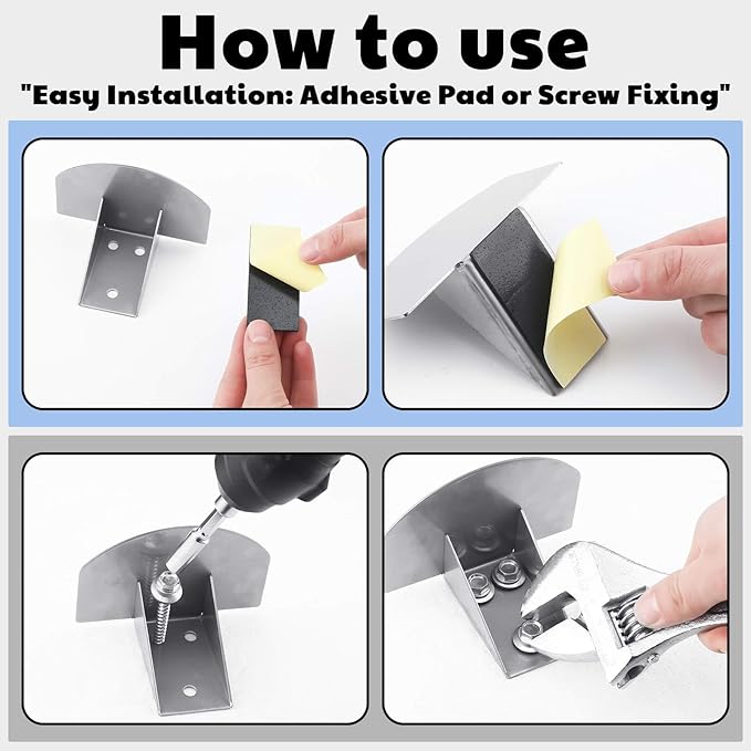 50 Pcs Snow Guards, Roofs Snow Guards, Stainless Steel Snow Stops, Prevent Sliding Ice Snow Stop Buildup with Adhesive Gasket and Screws for Metal Roofs Steel Roof Winter Supplies (Silver)