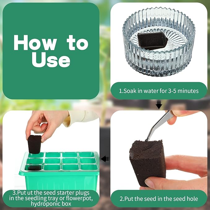 Amyhill Hydroponic Sponges Grow Starter Pods Organic Growth Sponge Starter Plugs for Plant Cloning Growing (50 Pcs)