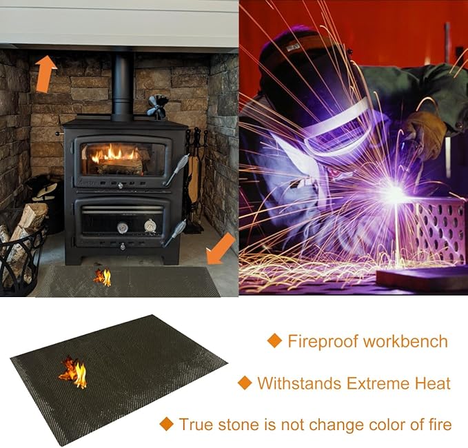 Titanium Thermal Barrier Adhesive Backed Heat Blanket Heat Shield Mat 12'' X 47'' for wall behind grill, fireplace kitchen cabinet 2500 Degrees Fire Pit Mat Fireproof Grill Pad