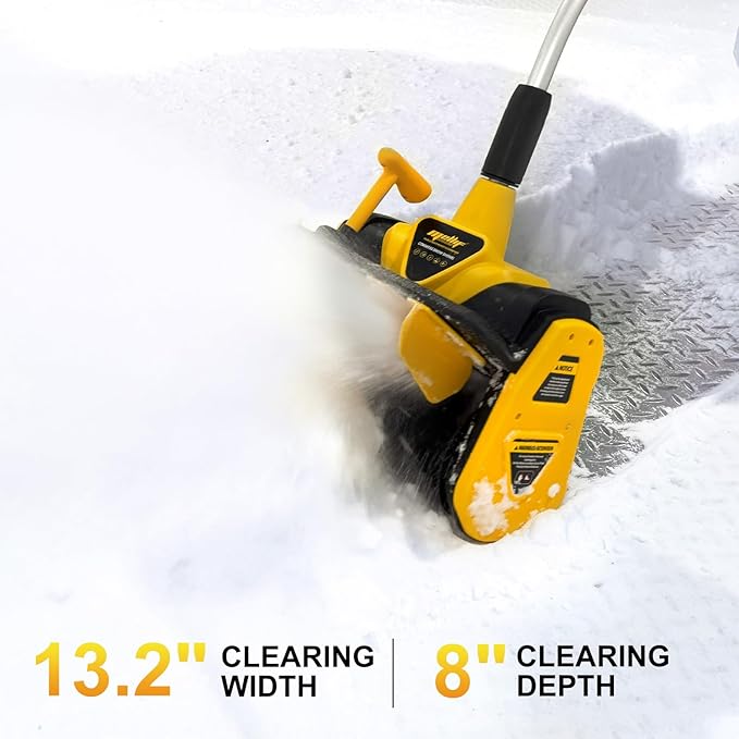 40V Cordless Snow Shovel Compatible with Dewalt 20V Battery(Tool Only), Electric Power Snow Thrower, Handheld Snow Blower with 13.2" in. Width 8" in. Depth, 26.5' ft Throwing Distance