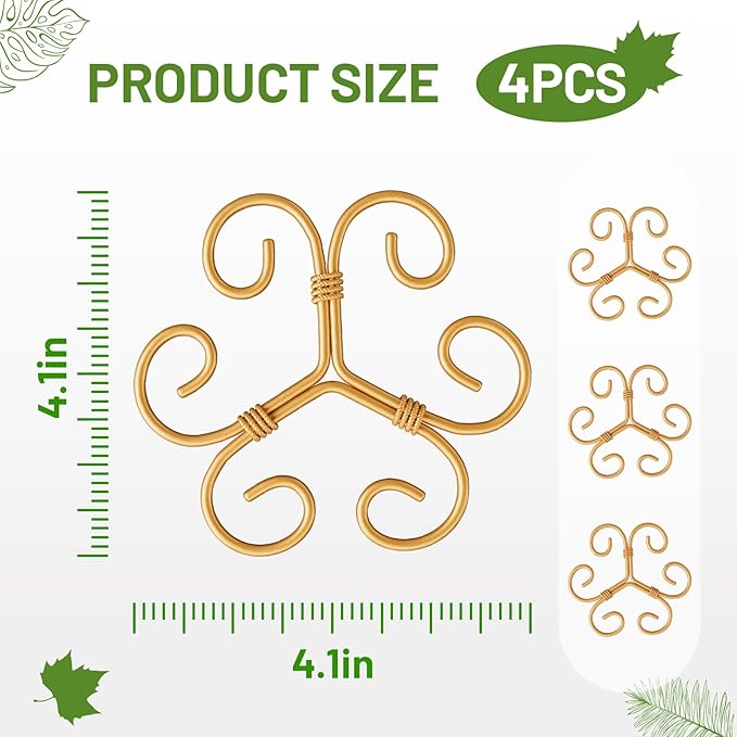 4PCS Iron Monstera Support, Uniquely Designed Plant Support Stakes for Indoor Plants, Stable Plant Stakes and Supports, Turtle Shell Bamboo Clamp Set for Thriving Growth