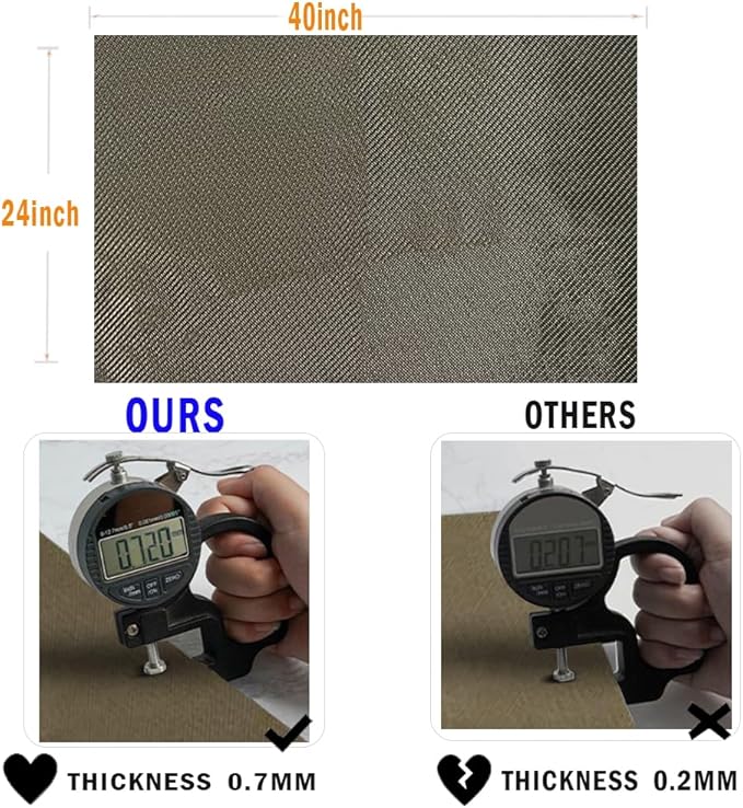 Titanium Adhesive Backed exhaust heat shield 2500 Degrees High Temp Protection Material Thermal Barrier Blanket Mat (24'' X 40'')