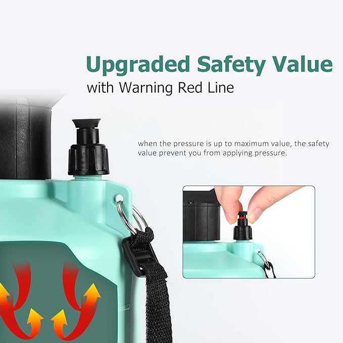 EVIKA 1 Gallon Battery Powered Pump Sprayer, Air Liquid Pump Sprayer with Adjustable Nozzle and Fan Nozzle, Weed Spray, Automatic Garden Pressure Sprayer for Weeding Spraying and Cleaning, Green