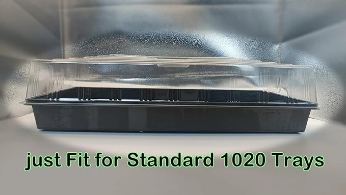 10 Pcs Humidity Dome, Plastic Clear Seed Starter Dome 1020 Tray Covers Humidifying and Insulating for Greenhouse Germination and Garden Growing (21.5"×11.5", 3.15" Height, 10-Pack)