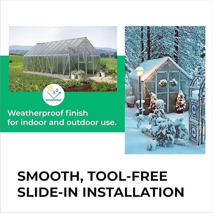 Aluminum H Connectors - Fits 4mm, 6mm, 8mm, or 10mm Twin-Wall Greenhouse Panels, Join 2 Pieces of Panels Together, 4-Foot Length, 10 Pieces (4mm Aluminum H Connectors)