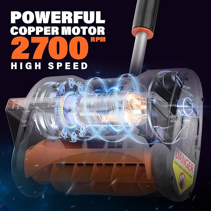 MAXLANDER Electric Snow Shovel Cordless, 20V 12-Inch Cordless Snow Blower, Battery Snow Shovel with LED Lights, Directional Plate and Adjustable Front Handle (4.0Ah Battery, Charger & Cover Included)