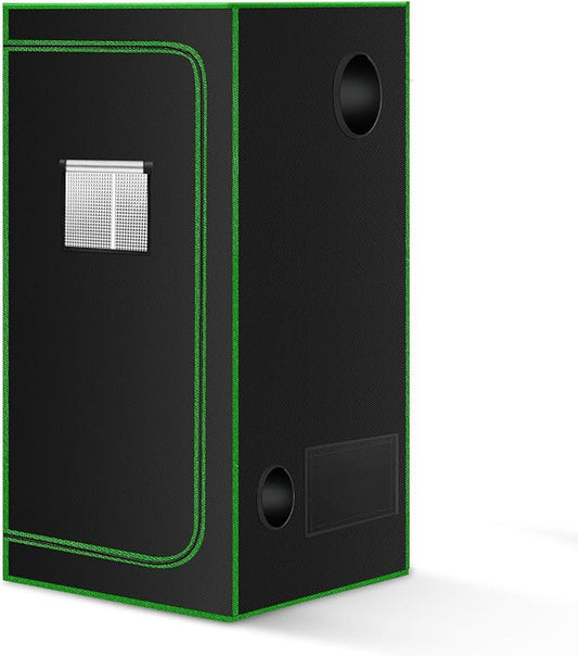 MELONFARM 2x2 Grow Tent, 24"x24"x55'' High Reflective 600D Diamond Mylar Canvas with Observation Window and Floor Tray for Hydroponic Indoor Plant Growing