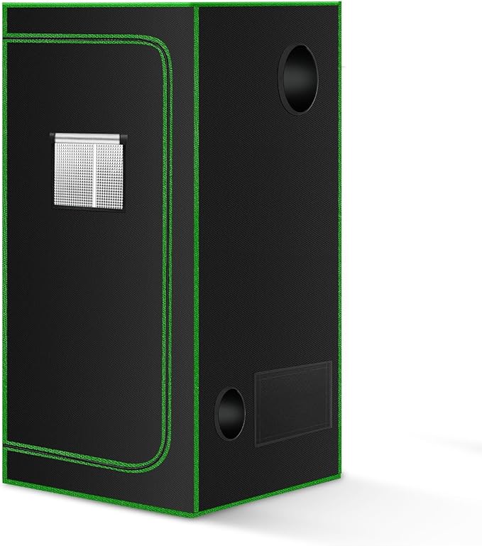 MELONFARM Small Grow Tent for Aerogarden，18”x18”x55” ，Hydroponics Growing System ，Highly Reflective 600D Diamond Mylar Canvas with Ventilation window and Floor Tray for Hydroponic Indoor Plant Growing