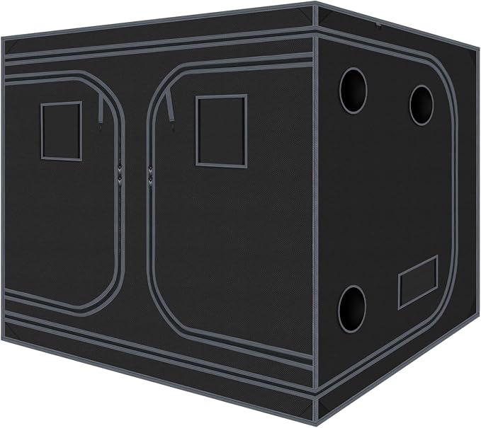 Grow Tent 120"x120"x78" Grow Tents Plant Tent 600D Mylar Reflective Grow Tent for Hydroponics Indoor Growing with Observation Window and Waterproof Floor Tray 10x10