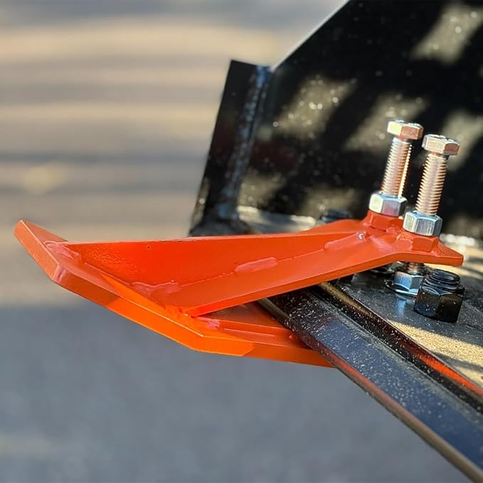 Tractor Bucket Protector, EBESTTECH 2 PCS Bucket Edge Anti-Skid Device Ski Edge Protector Double Hexagon Lock Nuts and Bolts,for Snow Leaves Removal Spreading Gravel,Orange