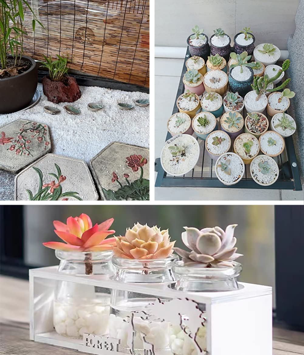 HOT SEAL 3.0 LB White Polished Pebbles 3/8", Natural Decorative Smooth River Rocks, Gravel Size White Small Pebble Stone for Succulent, Bonsai, Potted Plants, Landscaping, Fairy Garden, Aquarium