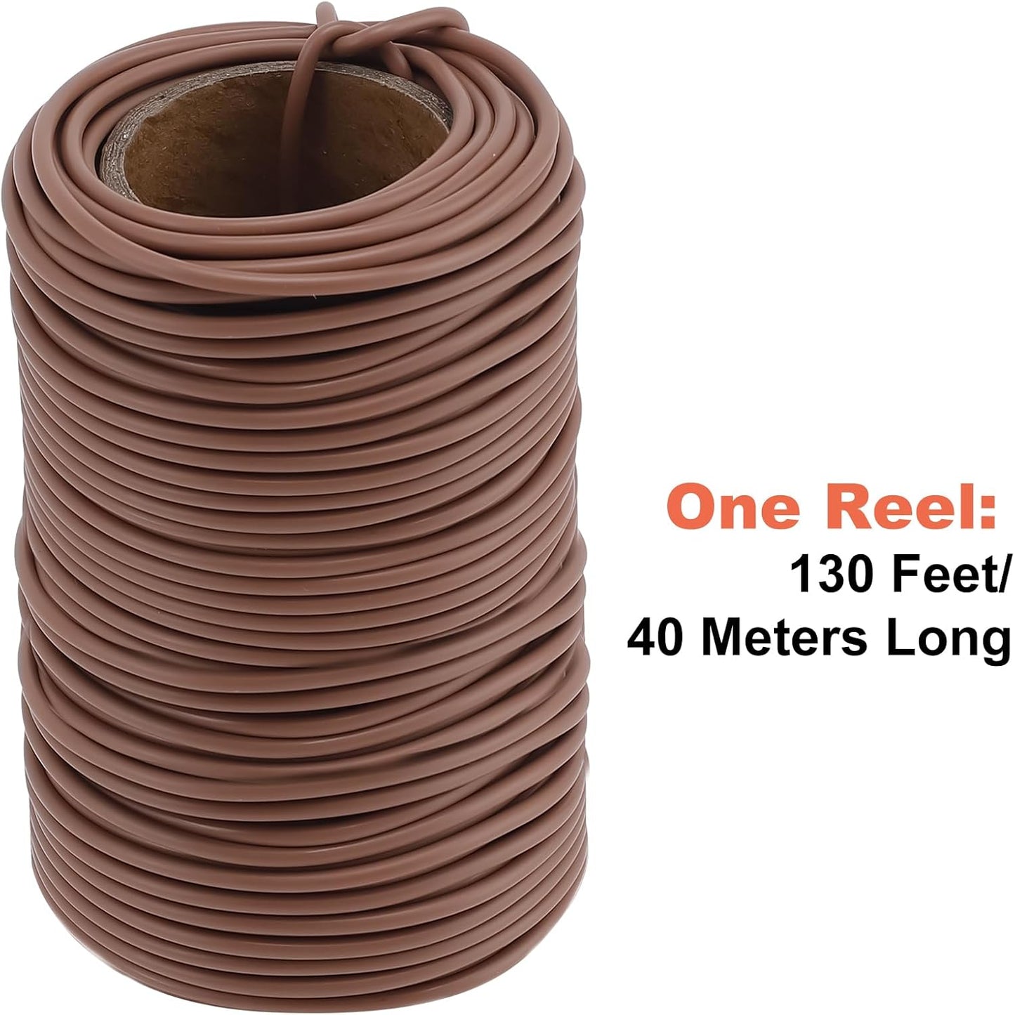 130 Feet Soft Plant Tie Brown Twist Garden Ties for Plants Gardening Home Office Organization TPR Garden Ties Supplies with 2.5mm Diameter