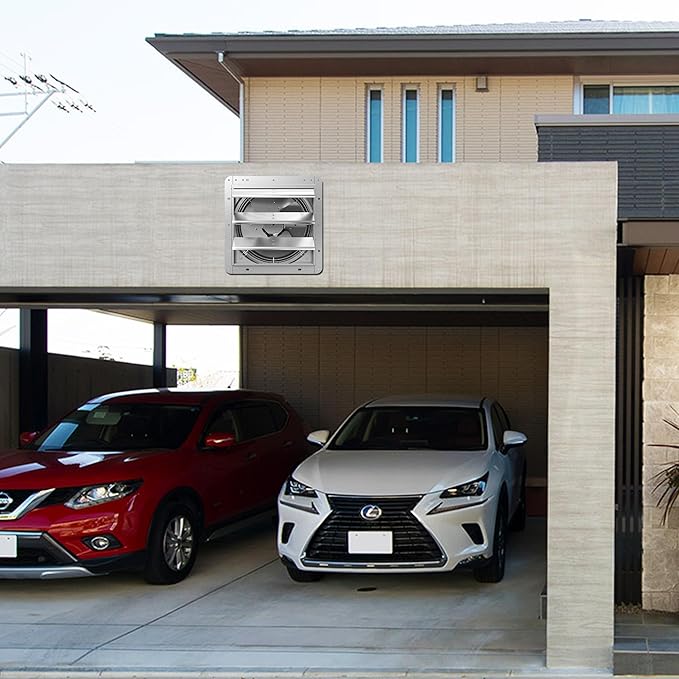 12 Inch Galvanized Shutter Exhaust Louver Vent, Automatic Gravity Shutter Louver Vent for Home Attics, Workshops, Barn, Greenhouse (Motor&Blades are not Included)