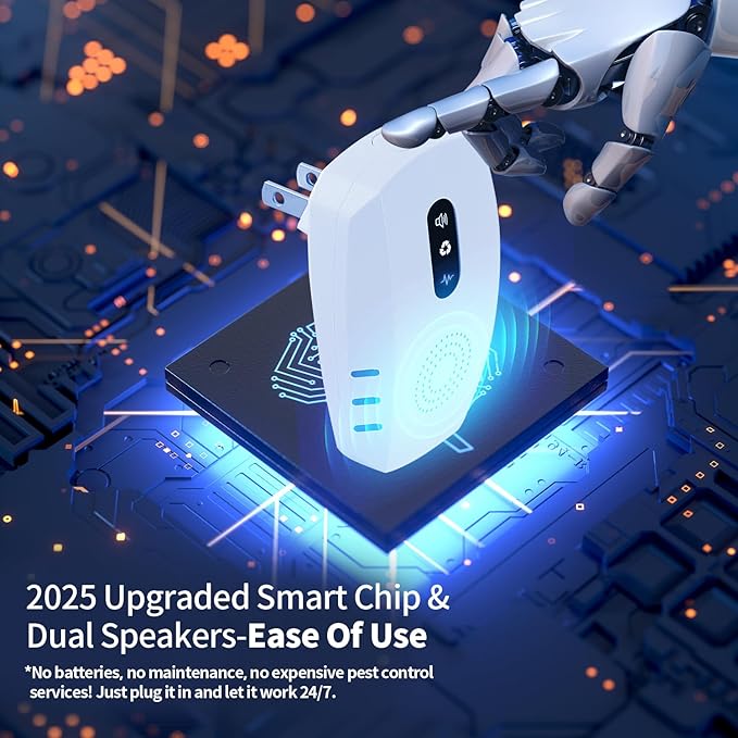 2025 Upgraded Ultrasonic Pest Repellent Indoor Insect Repeller, Pest Control, Repellent Roach, Mouse, Bugs, Mosquito, Mice, Spider, Ant, Rodent Repellent Ultrasonic Plug in, 3 Mode Switching, 6 Packs