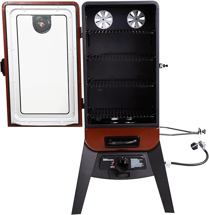 Pit Boss 3-Series Gas Vertical Smoker, Red Hammertone - 10773