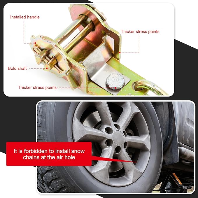 20 Pack Adjustable Snow Tire Chains for Tire Width 215-285 mm SUV Truck Pickup, Quick Fit Easy Installation, Thickened Car Non Skid Car Chains (Single Chain Style)