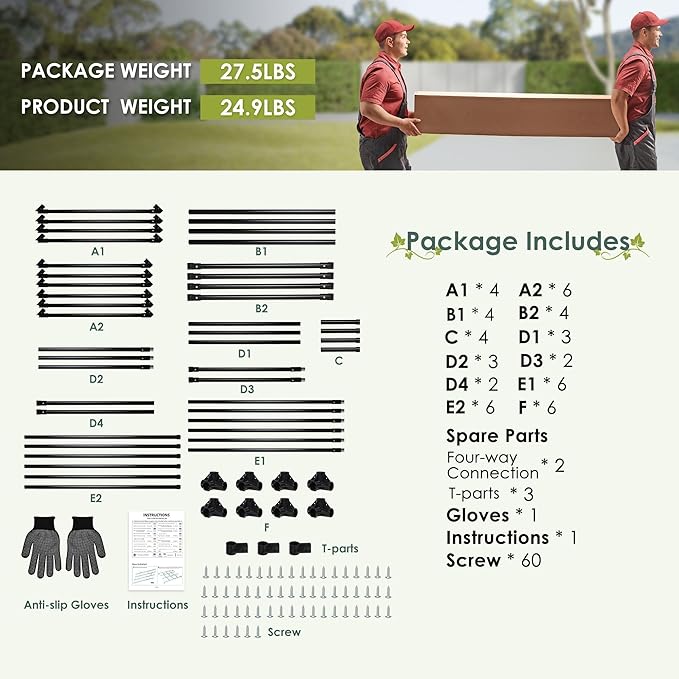 SHANTRA 79'' L x 59'' W x 79'' H Grape Vine Support Arch Arbor, Garden Arch Trellis, Plant Climbing Pergola, Arbour Gazebo Trellis for Backyard Decoration, White Rack for Vineyard