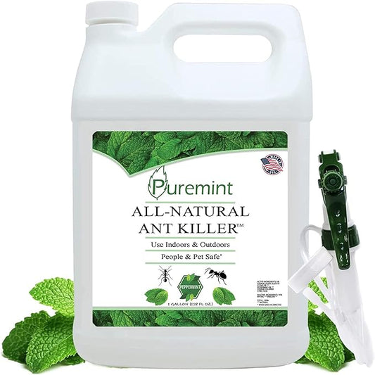 Puremint Ant Killer - Natural Peppermint Essential Oil Spray for Bugs, Ants and Insects - Safe for Indoor & Outdoor Use Repellent Spray 128 Fl Oz Gallon Trigger Sprayer, 128 fl oz