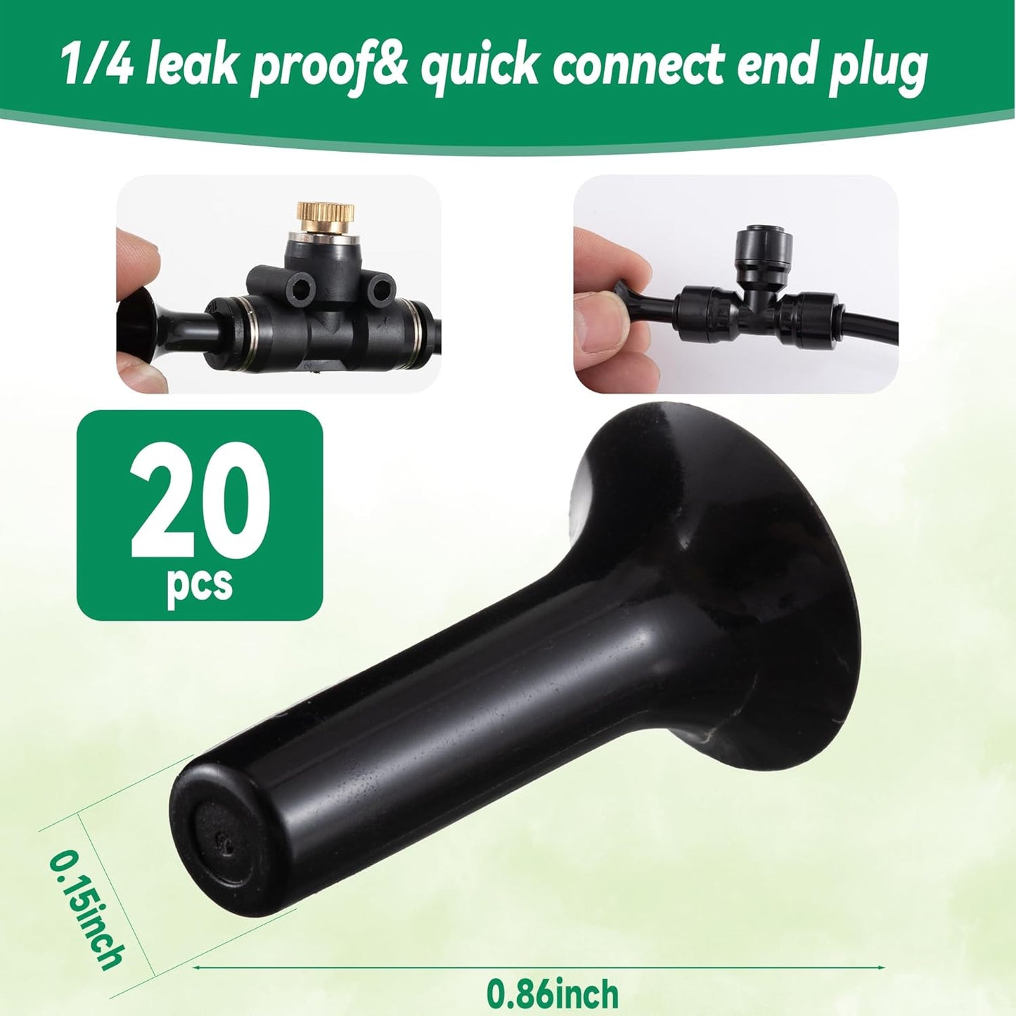 Quick Connect 1/4 Drip Line Plugs for 1/4'' Drip Line Drip Irrigation End Cap Perfect for Drip Irrigation System