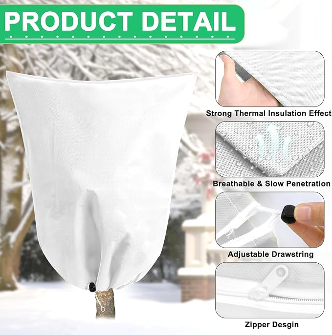 DQS Plant Covers Freeze Protection, 78.7" x94.4" Winter Frost Protection Blankets Frost Cloth,Suitable for Outdoor Winter Frost, Cold Weather, shrubs, Trees, Jackets, and coverings