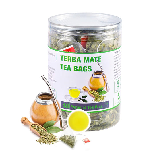 40 Yerba Mate Tea Bag, 3g/bag, Unsmoked Yerba Mate Loose Leaf Tea Packets, Unsweetened, from Argentina - Rich In Antioxidants
