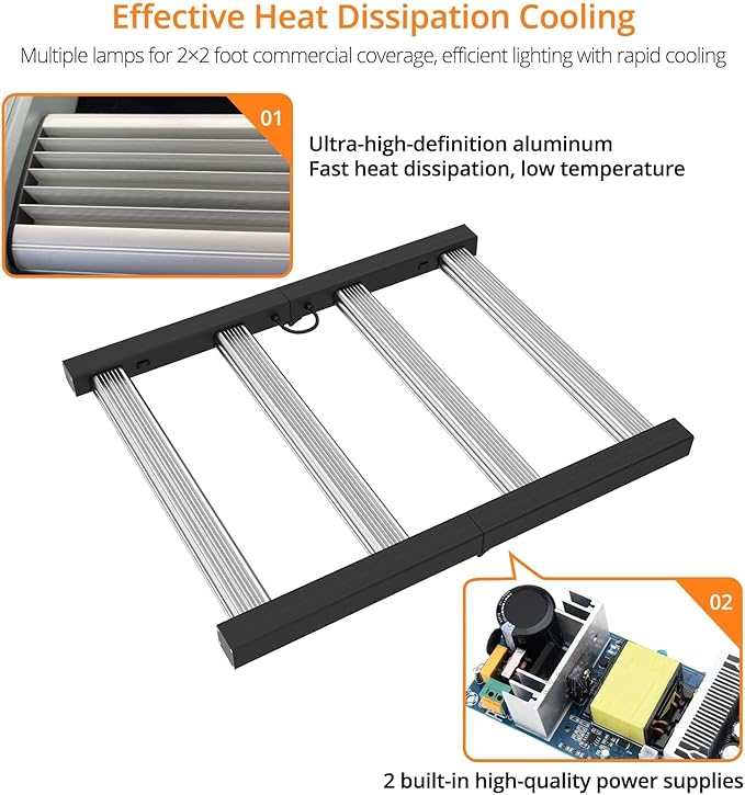 240W LED Grow Lights for Indoor Plants, Samsung LM281B, Dimmable & Daisy Chain, Full Spectrum Plant Lights for Indoor Growing, Hydroponics Veg Flower Growing Tent