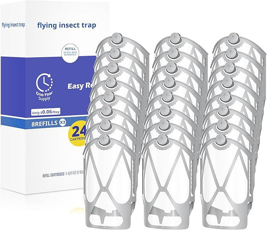 UBeesize 24 Pack Refill Cartridge for Zevo M364 and Max, Replacement Refill Compatible with Zevo Plug-in Light, 100% Fit (24Cartridges)