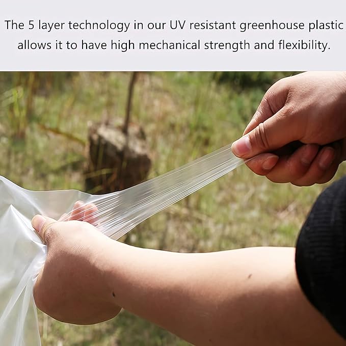 Greenhouse Plastic Sheeting 12x100 ft, 6 mil Thickness Replacement Cover, UV Resistant