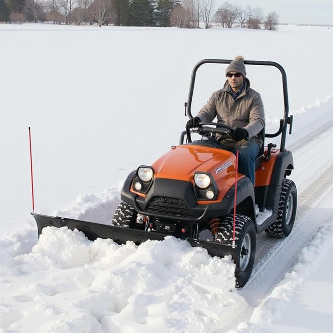 VEVOR Snow Plow Blade, 43 in/72 in Width Adjustable Snow Plow Kit, Easy to Detach, Universal Mount Plowing Attachment with Rubber Flaps, Heavy Duty Steel Blade, Compatible with Most UTV & ATV