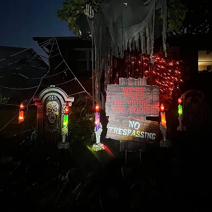 Halloween Decorations, 6 Pack Candle Skull Hand Candle Holder, Collapsible Halloween Decor Waterproof Indoor and Outdoor Party Home Garden Porch Ghost Decoration