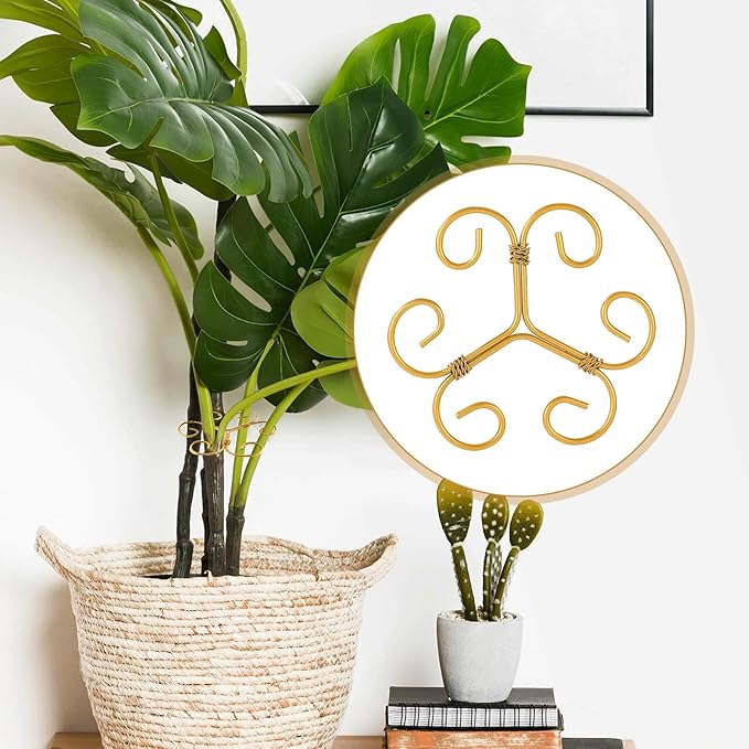 5PCS Iron Monstera Plant Support, Plant Stem Support, Turtle Shell Bamboo Clamp Set, Stable Plant Support Stakes for Indoor Plant, Ideal Present for Plant Lovers (5 Pcs-4.1INX4.1IN)