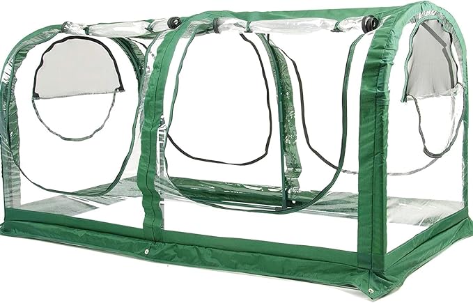 Porayhut Portable Greenhouse Tent, Easy Set-Up Gardening Flower House & Plant Sunshine Room with PVC Cover,71" X35.4" X35.4" for Protecting Plant from Cold Frost & Birds & Insects