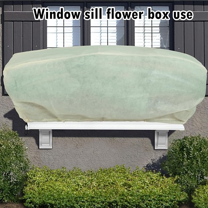 Rectangular Plant Cover Frost Protection, (175 x 40 x 45 cm, 4 pcs) Large Plant Cover, Winter Frost Blanket, Plant Protection Drawstring Bag, Protects Plants from Frost, Wind, Rain and Animal Damage