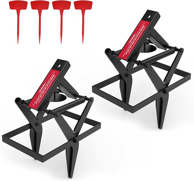 Mole Traps, Black Galvanized Steel Scissor Trap, Reusable Gopher Traps, Mole Killer, Ground Moles Trap for Lawns, 2025 Style (2 Pack)