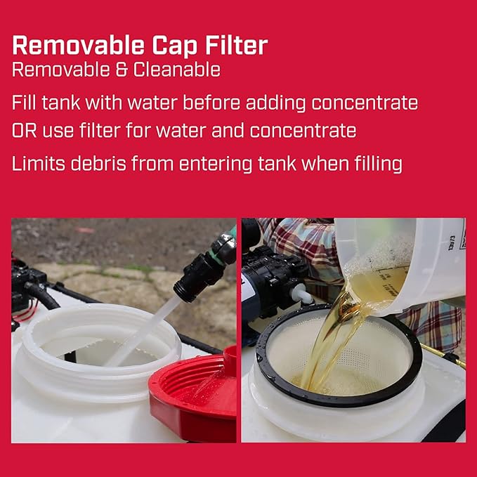 Chapin 97200E Made in the USA 15 Gallon ATV/UTV 12 Volt Mounted Spot Sprayer With 6 Inch Wide Mouth, High Performing 12 V Diaphragm Pump and Filtration System and 18 Inch Spray Wand, Translucent White