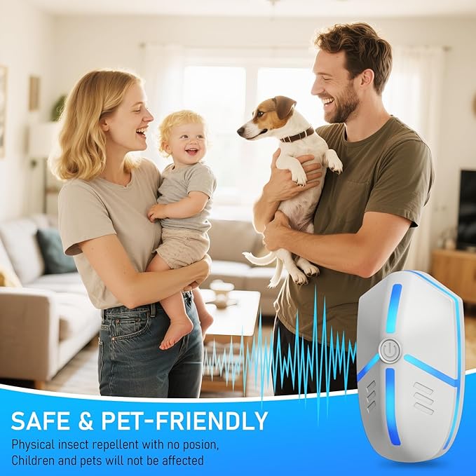 2025 Ultrasonic Repeller for Rodents, Mice, Spiders 6 Pack, Insects - Indoor Electronic Plug-in Repellent, Eco-Friendly Large Area Coverage Up to 1600 Sq Ft for House, Hotel, Warehouse (6 Pack)