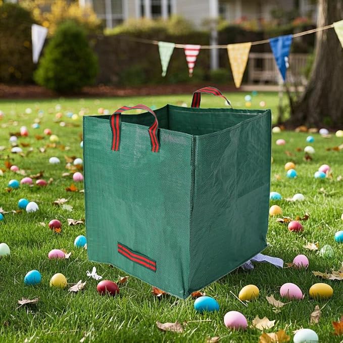 Heavy Duty Reusable Garden Bags with Reinforced Handles - 72-Gallon Leaf Collector & Yard Waste Bags, Portable Foldable Lawn Bags for Home, Garden, and Yard Cleanup