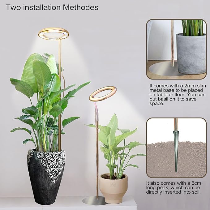 JCBritw LED Grow Light Floor Standing Adjustable Plant Lamp on Stand for Indoor Plants Dimmable with Timer Function
