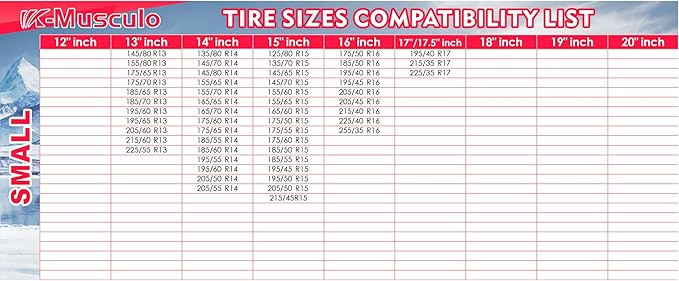 K-Musculo Snow Socks for Tires Traffic Cones, Snow Socks Snow Chain for Car SUV Pickup Easy to Use, Ultimate Grip, Washable.100 KM Safely In The Snow, EU EN-16662-1 Certififed(2 PACKS)-S