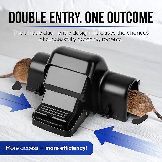 Covered Rat & Chipmunk Traps,Prevents Accidental Triggering with Tunneled Design,Human Reusable Rodent Trap Catcher for Indoor & Outdoor Use,Quick Setup & Easy Clean, rat traps outdoor large fast kill