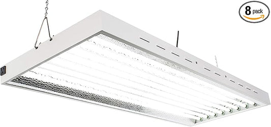 4Ft X 24In 8 Lamps 400W T5 Fluorescent Grow Lights with 6500K Sun Light Grow Lamps and 40000 Lumen and 1.0 High PPF/W, Great for Seeding, Clone, and VegGrowing Stages of Indoor Plant. Grow Fast!